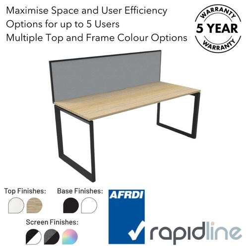 Infinity Single Sided Loop Leg Workstation With Screen