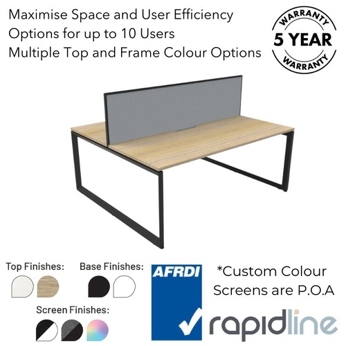 Infinity Back to Back Loop Leg Workstation With Screen