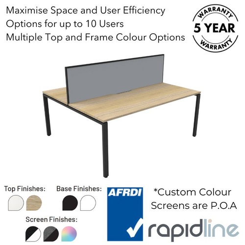 Infinity Back to Back Profile Leg Workstation With Screen