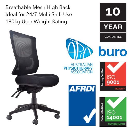 Buro Metro II 24/7 HB - Mesh Back - Nylon Base