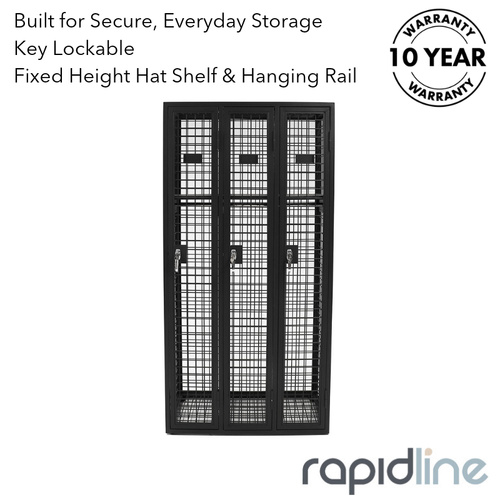 Steel Mesh 3 Door Locker