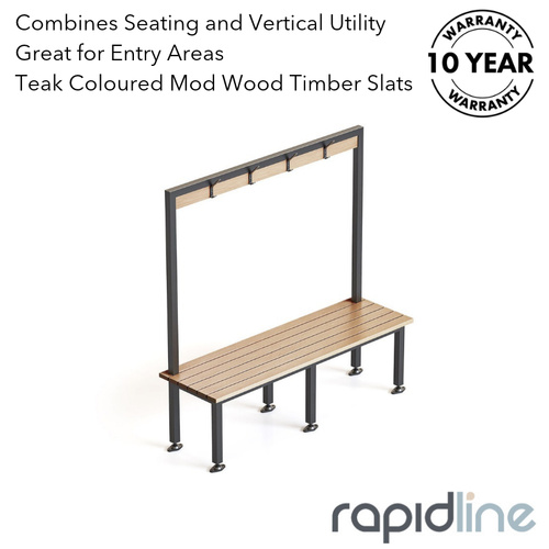 Bench Seat With Overhead Hanging Rail